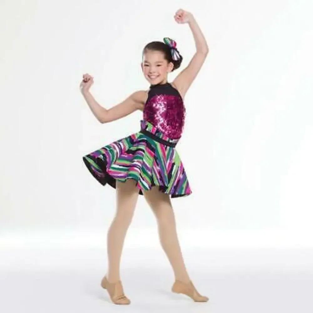 Pre-Owned Dance Costume Revolution RC17100 Large Child Pink Dress Jazz Sequin
